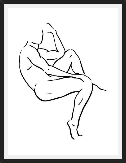Cuadro Male body sketch 2 - Black and white