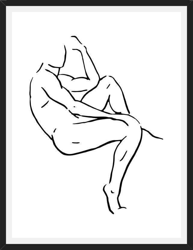 Cuadro Male body sketch 2 - Black and white