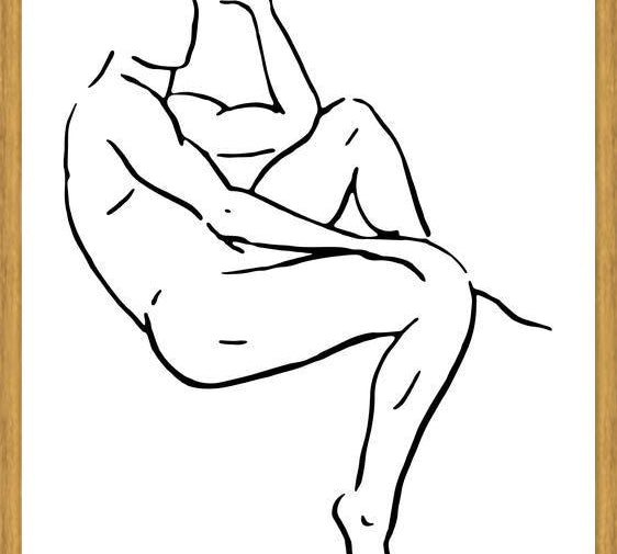 Cuadro Male body sketch 2 - Black and white