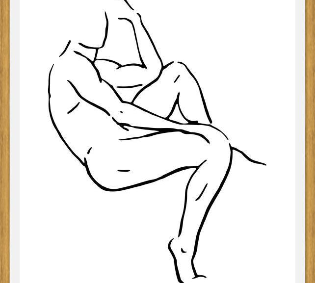Cuadro Male body sketch 2 - Black and white