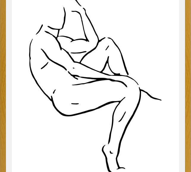 Cuadro Male body sketch 2 - Black and white
