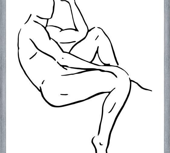 Cuadro Male body sketch 2 - Black and white