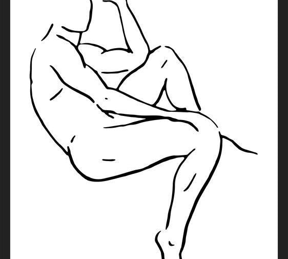 Cuadro Male body sketch 2 - Black and white