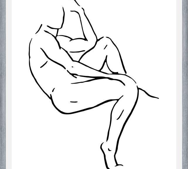 Cuadro Male body sketch 2 - Black and white
