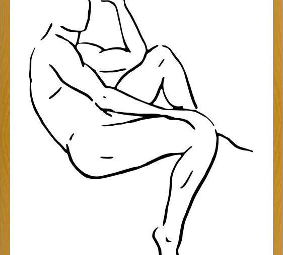 Cuadro Male body sketch 2 - Black and white