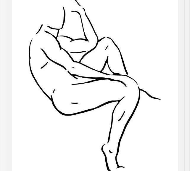 Cuadro Male body sketch 2 - Black and white