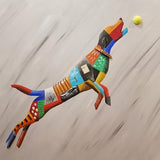 Canvas Perro atrapando una pelota