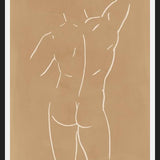 Cuadro Male body sketch - Camel