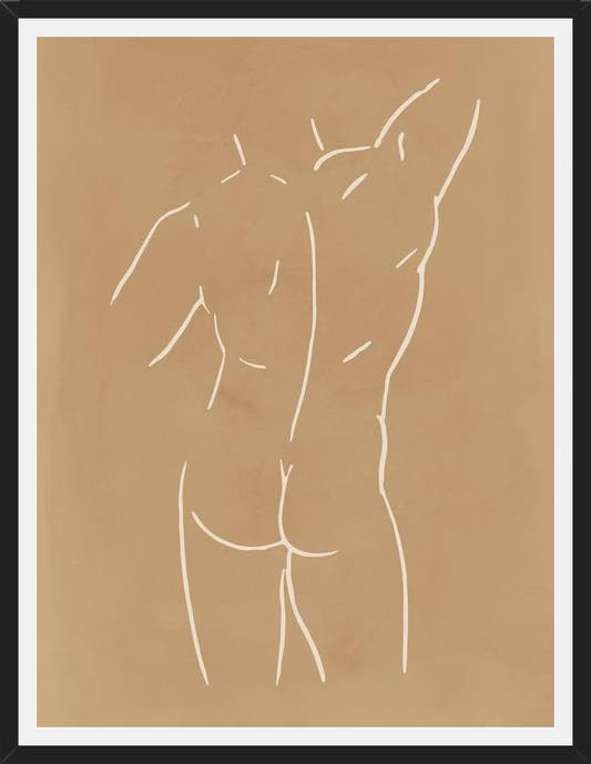 Cuadro Male body sketch - Camel