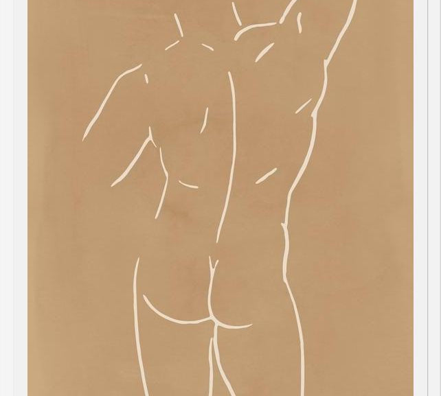 Cuadro Male body sketch - Camel