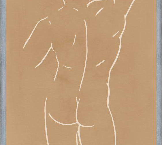 Cuadro Male body sketch - Camel