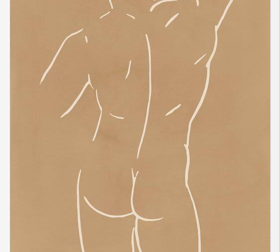 Cuadro Male body sketch - Camel
