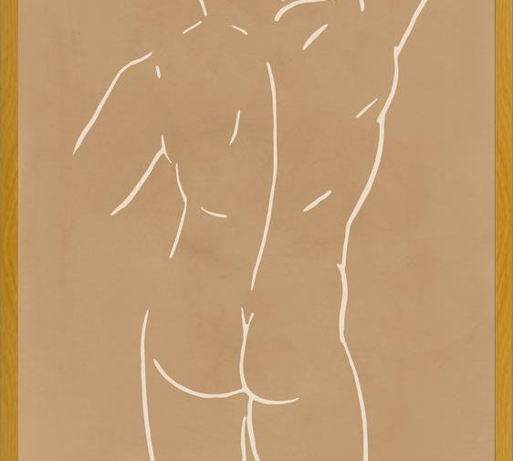 Cuadro Male body sketch - Camel
