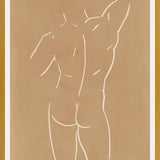 Cuadro Male body sketch - Camel