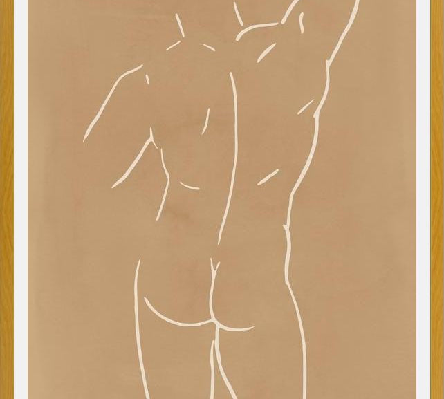 Cuadro Male body sketch - Camel