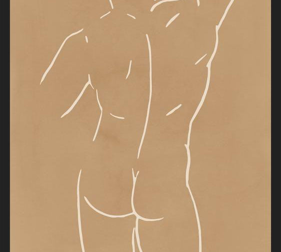 Cuadro Male body sketch - Camel