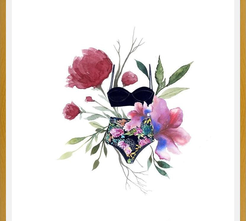 Cuadro bikinis y flores