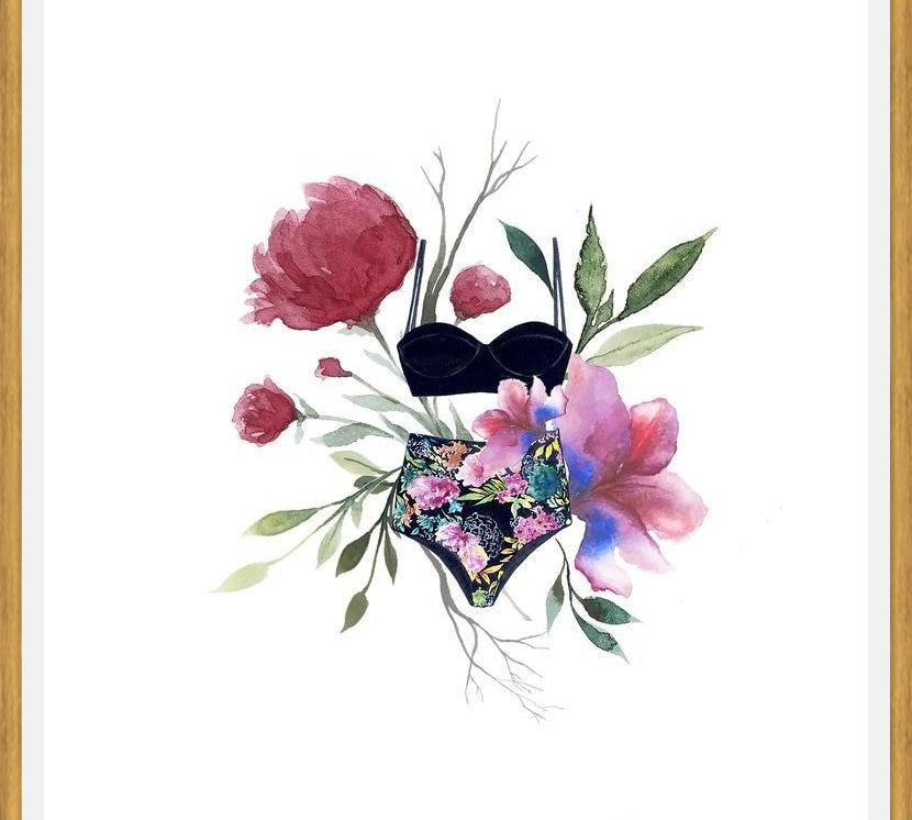 Cuadro bikinis y flores
