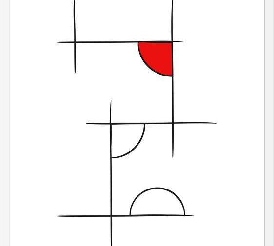 Cuadro Minimalíneas Rojo