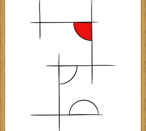 Cuadro Minimalíneas Rojo