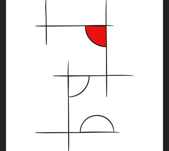 Cuadro Minimalíneas Rojo