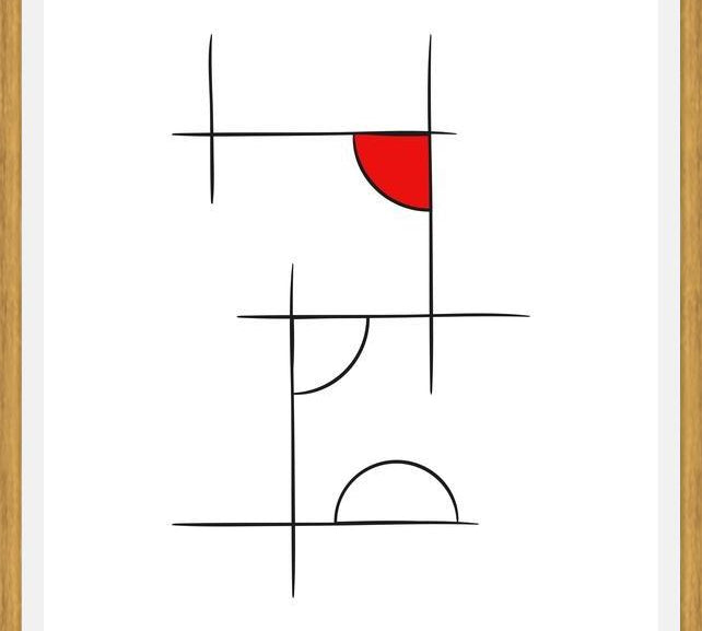Cuadro Minimalíneas Rojo