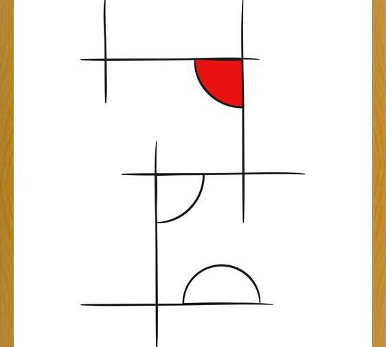 Cuadro Minimalíneas Rojo