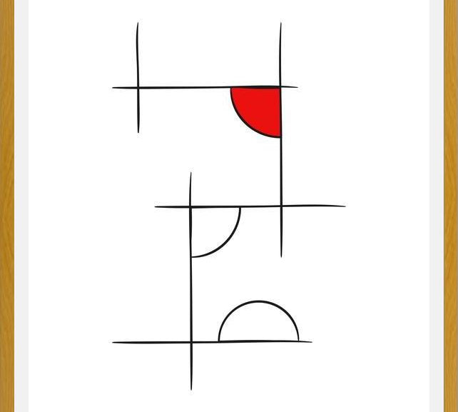 Cuadro Minimalíneas Rojo