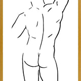 Cuadro Male body sketch 1 - Black and white