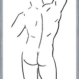 Cuadro Male body sketch 1 - Black and white