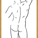 Cuadro Male body sketch 1 - Black and white