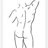 Cuadro Male body sketch 1 - Black and white