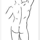 Cuadro Male body sketch 1 - Black and white