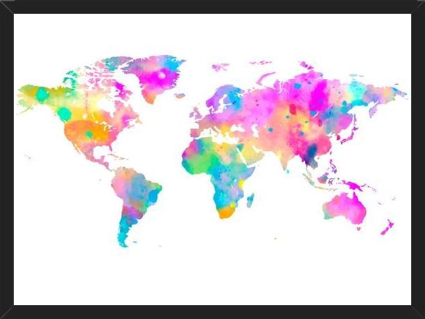 Cuadro Watercolor World