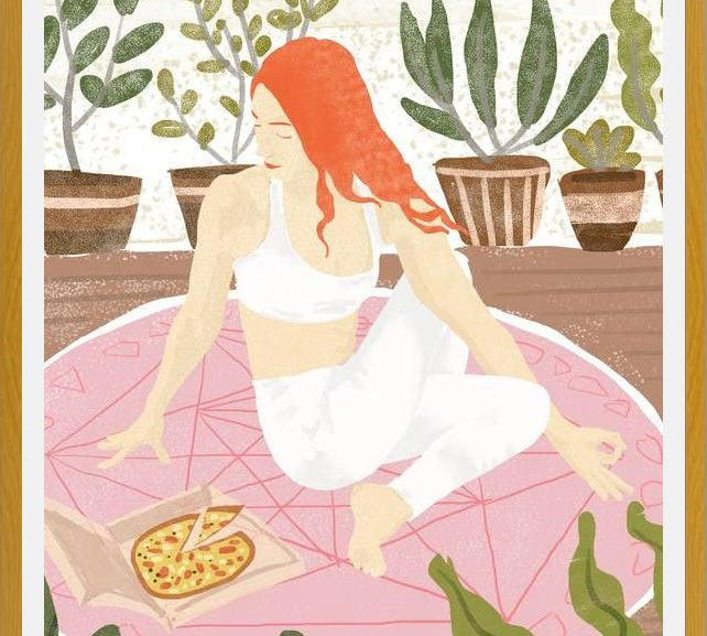 Cuadro Yoga + Pizza