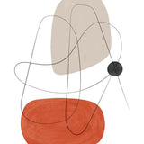 Canvas Abstraction with gray lines 3
