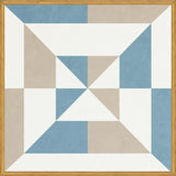 Cuadro Geométrico Azul y Beige