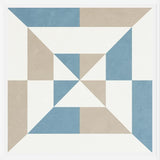 Cuadro Geométrico Azul y Beige