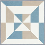 Cuadro Geométrico Azul y Beige