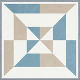 Cuadro Geométrico Azul y Beige