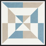 Cuadro Geométrico Azul y Beige