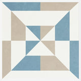 Cuadro Geométrico Azul y Beige
