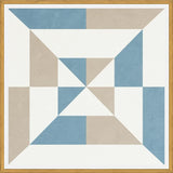 Cuadro Geométrico Azul y Beige