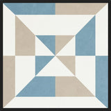 Cuadro Geométrico Azul y Beige