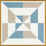 Cuadro Geométrico Azul y Beige