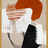 Cuadro Abstracto Naranja Blanco y Negro I