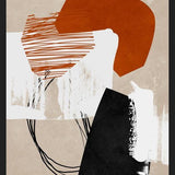 Cuadro Abstracto Naranja Blanco y Negro I