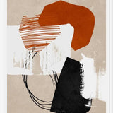 Cuadro Abstracto Naranja Blanco y Negro I