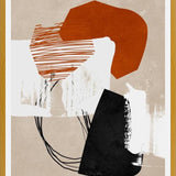 Cuadro Abstracto Naranja Blanco y Negro I