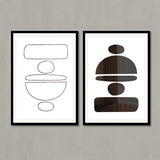 Set de Cuadros Black Stones Lines